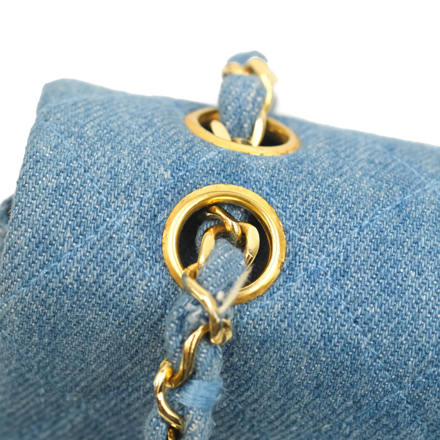 Chanel Vintage Classic Small S/M Flap Denim 24K Gold Hardware