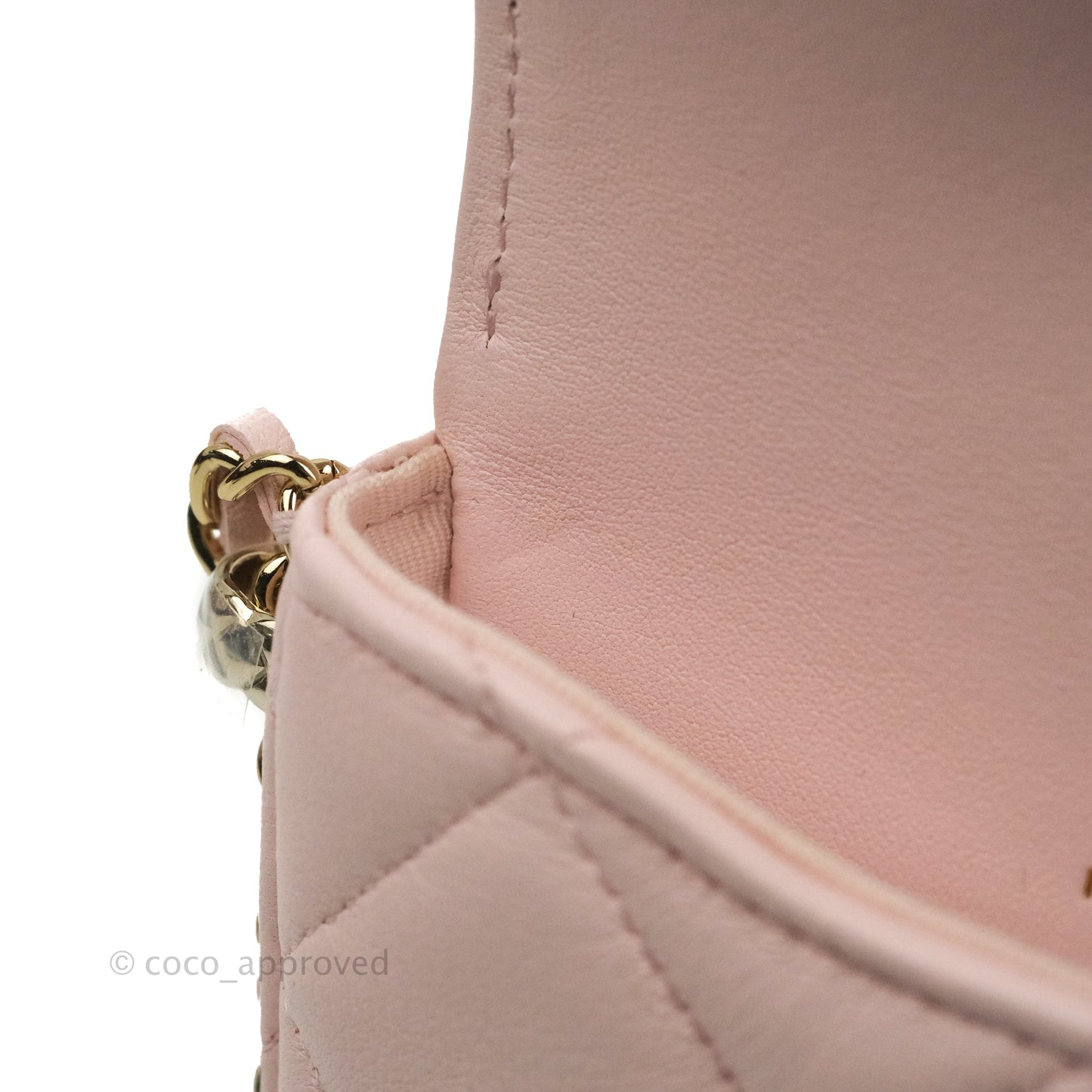 Chanel Mini Clutch With Chain Pink Lambskin Gold Hardware