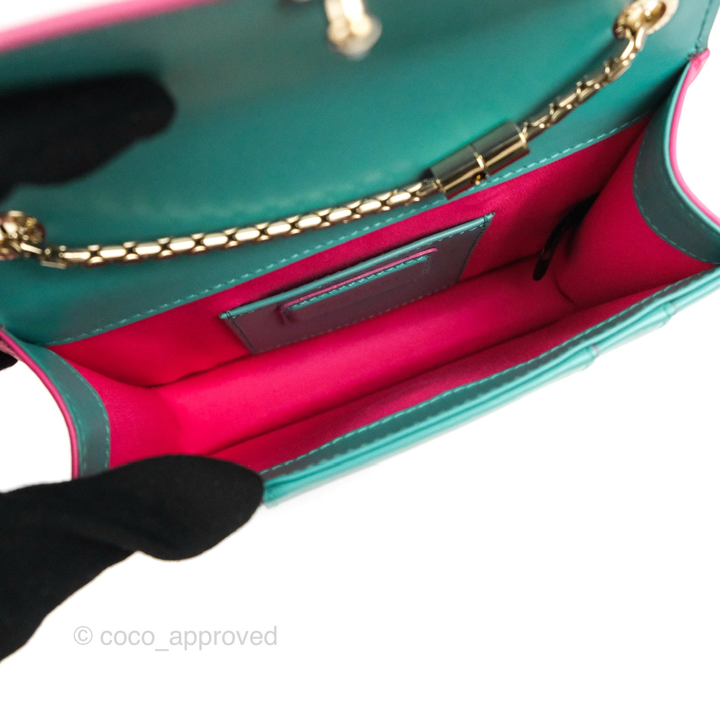 Bvlgari Serpenti Forever Small Crossbody Bag Green Gold Hardware