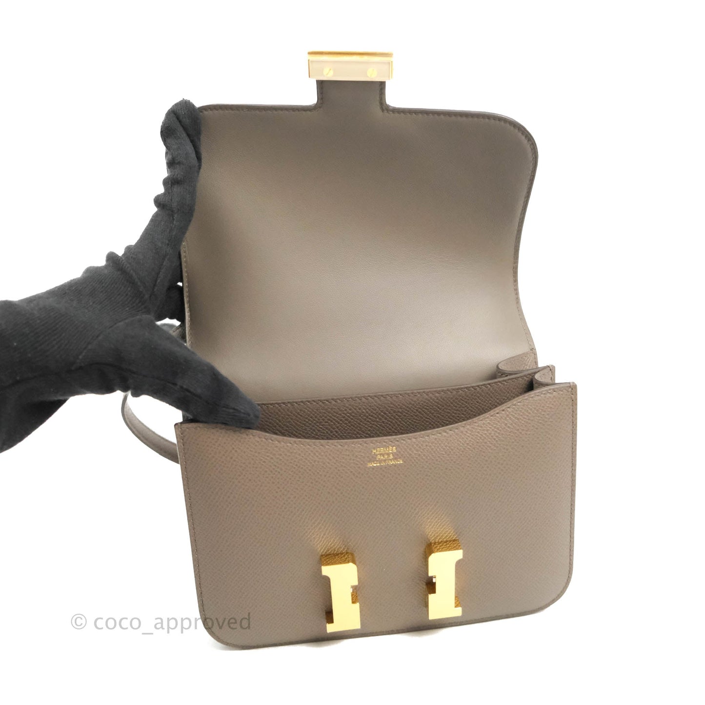 Hermès Constance Mini 18cm 8F Gris Etain Epsom Gold Hardware