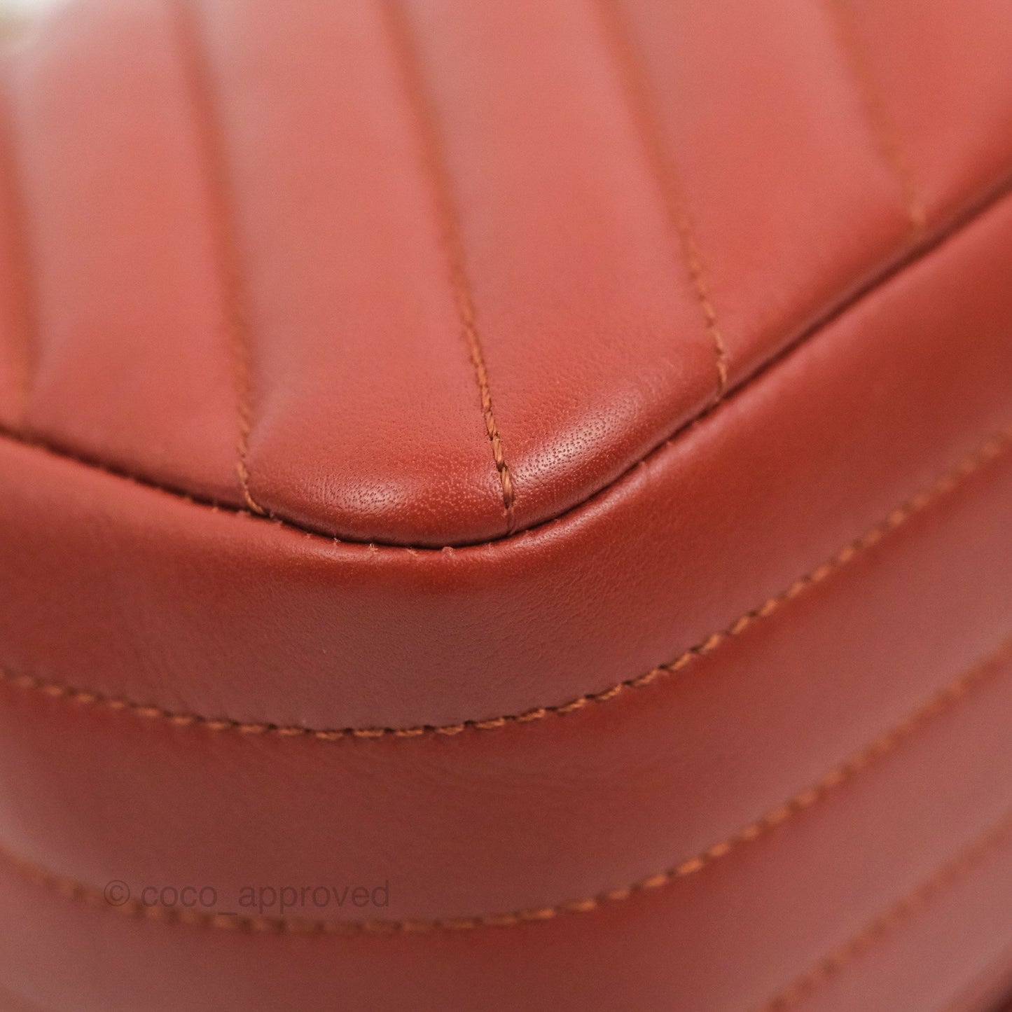 Chanel Small Statement Chevron Flap Bag Red Calfskin Gold Hardware