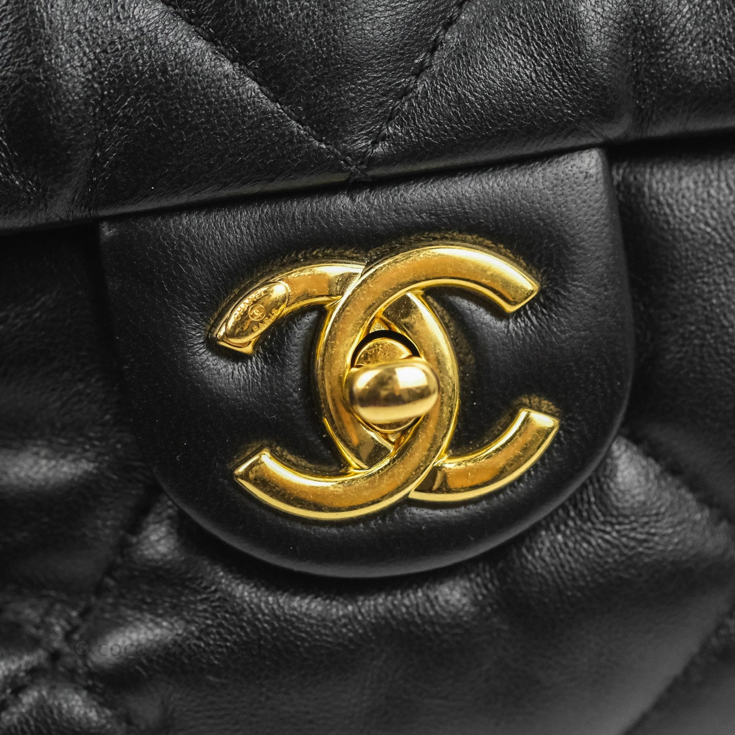 Chanel Small Flap Bag Black Lambskin Aged Gold Hardware 22-23FW