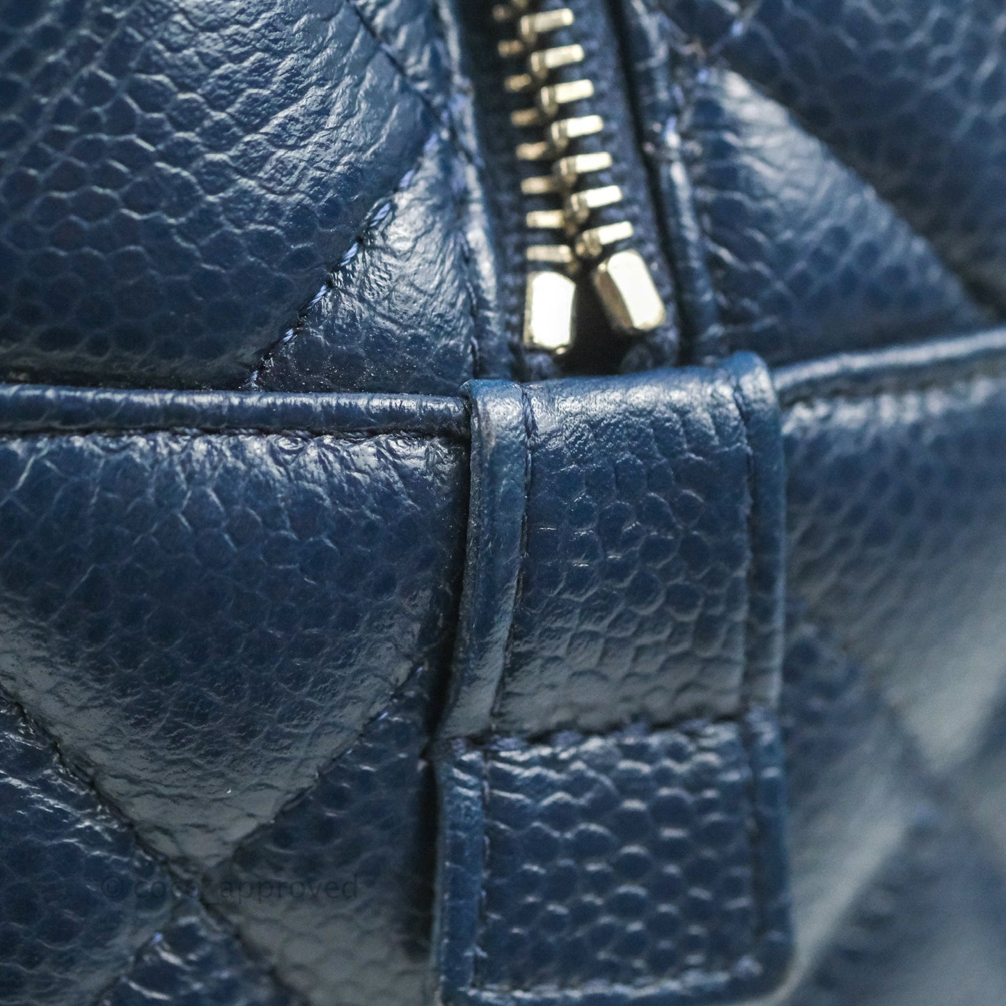 Chanel Quilted Large Classic Camera Bag Navy Caviar Silver Hardware