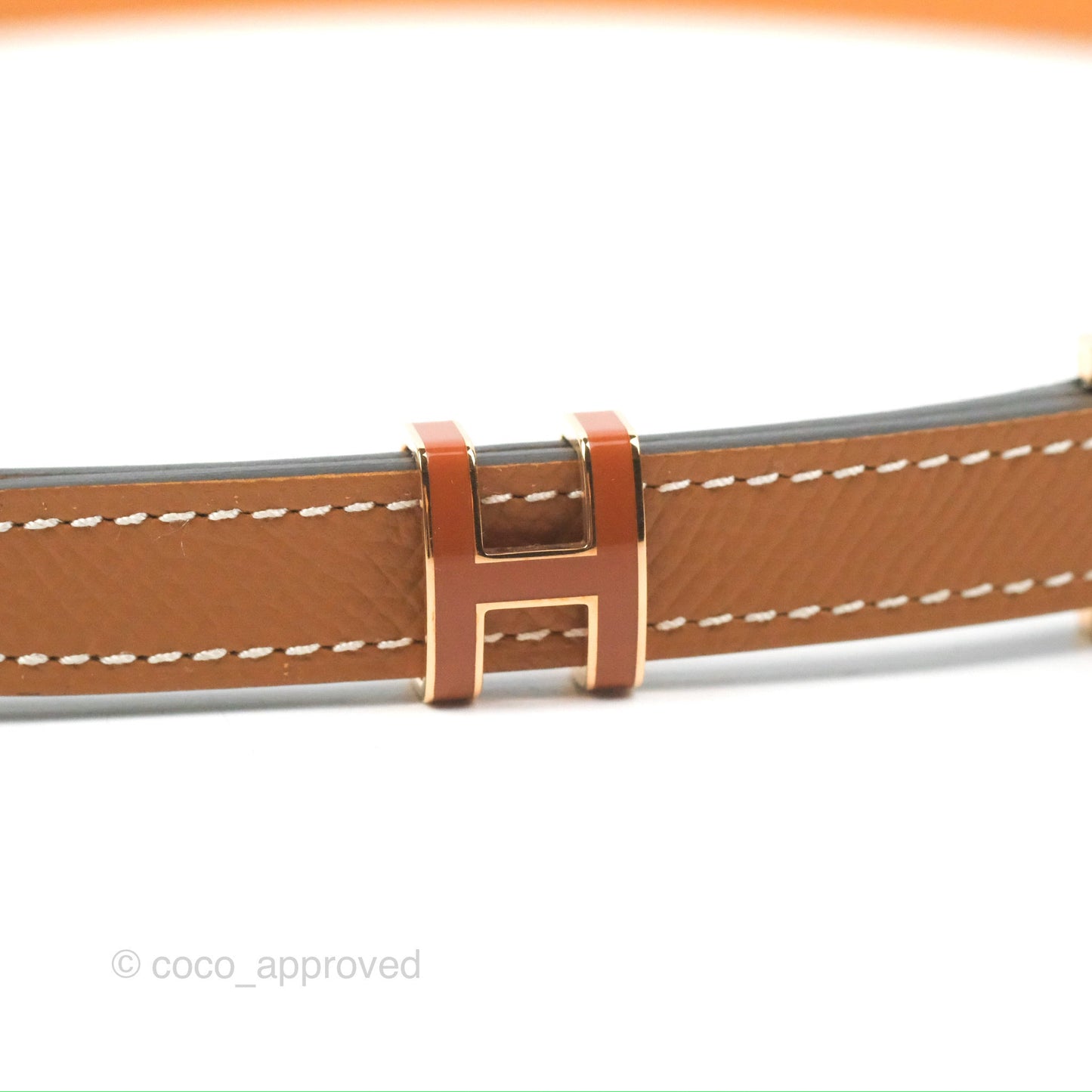 Hermes Pop H 15 Belt Gold Epsom Rose Gold Hardware