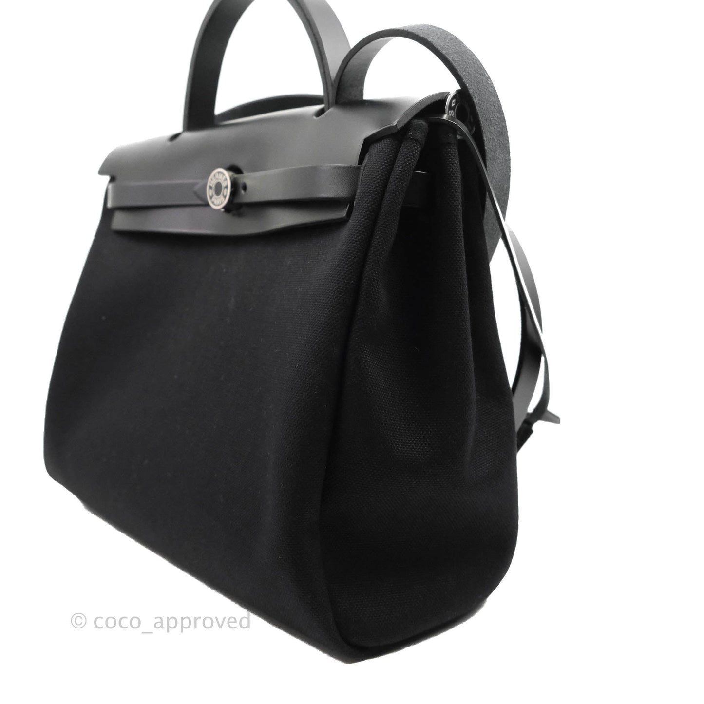 Hermès Herbag Zip 31 Black Canvas Palladium Hardware
