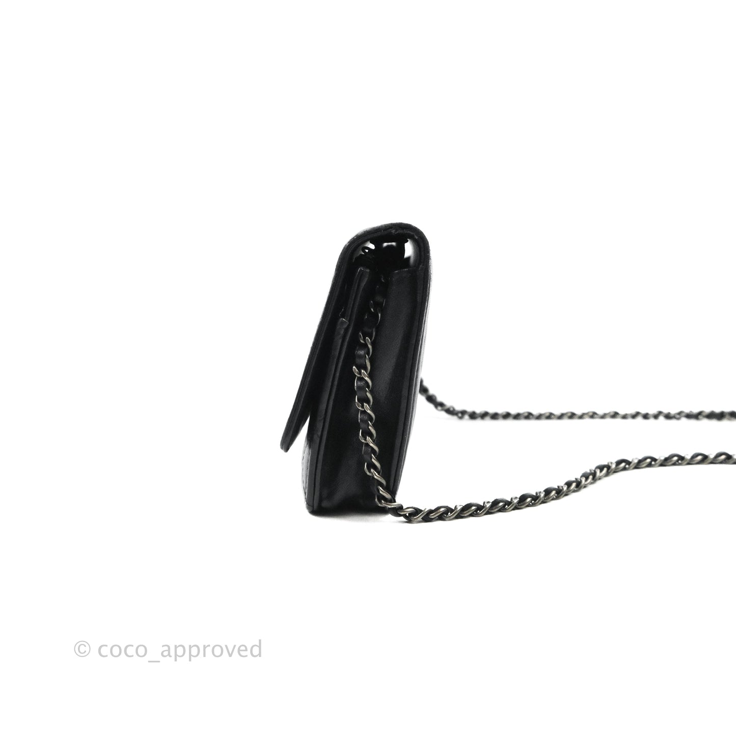 Chanel Boy Wallet on Chain WOC Black Lambskin Ruthenium Hardware