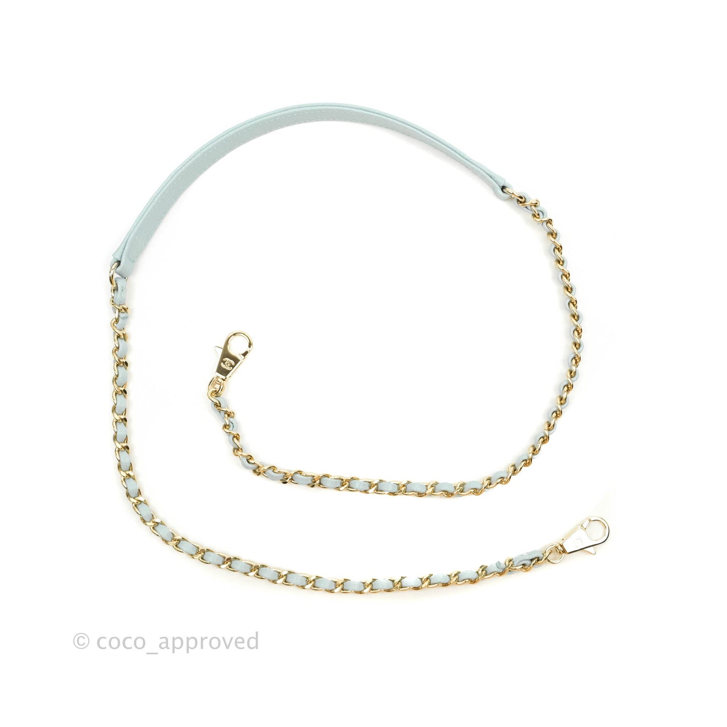 Chanel Small Coco Handle Quilted Light Blue Caviar Gold Hardware