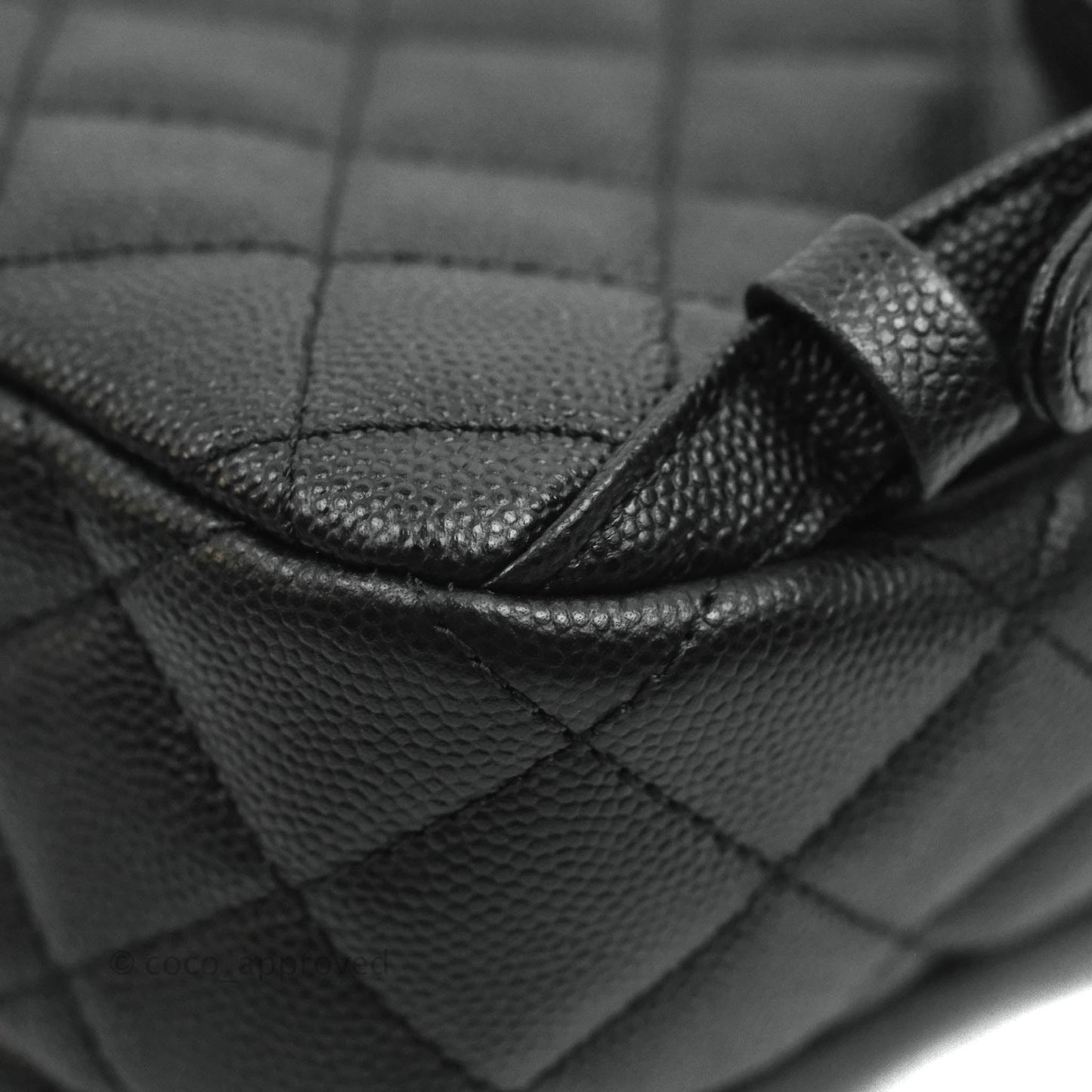 Chanel Quilted Small CC Day Backpack Black Caviar Gold Hardware