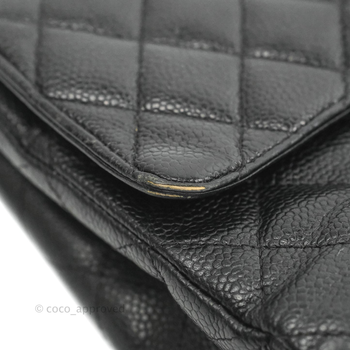 Chanel Classic M/L Medium Flap Quilted Black Caviar Gold Hardware