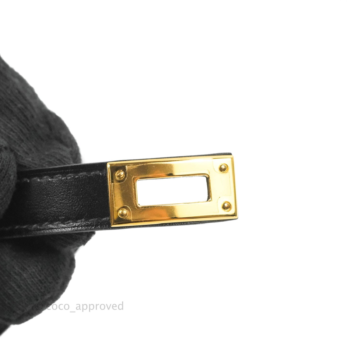 Hermès Kelly Double Tour Swift Bracelet in Black Gold Hardware