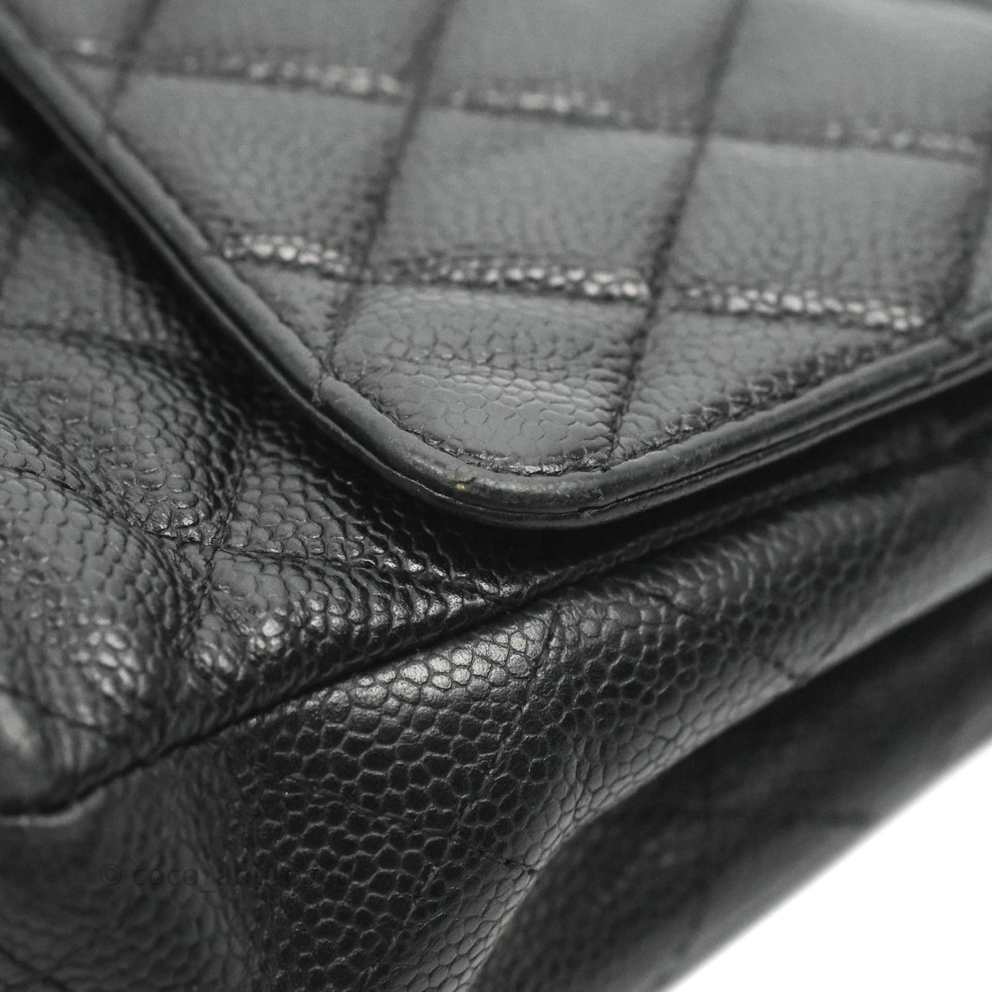 Chanel Classic M/L Medium Flap Quilted Black Caviar Gold Hardware