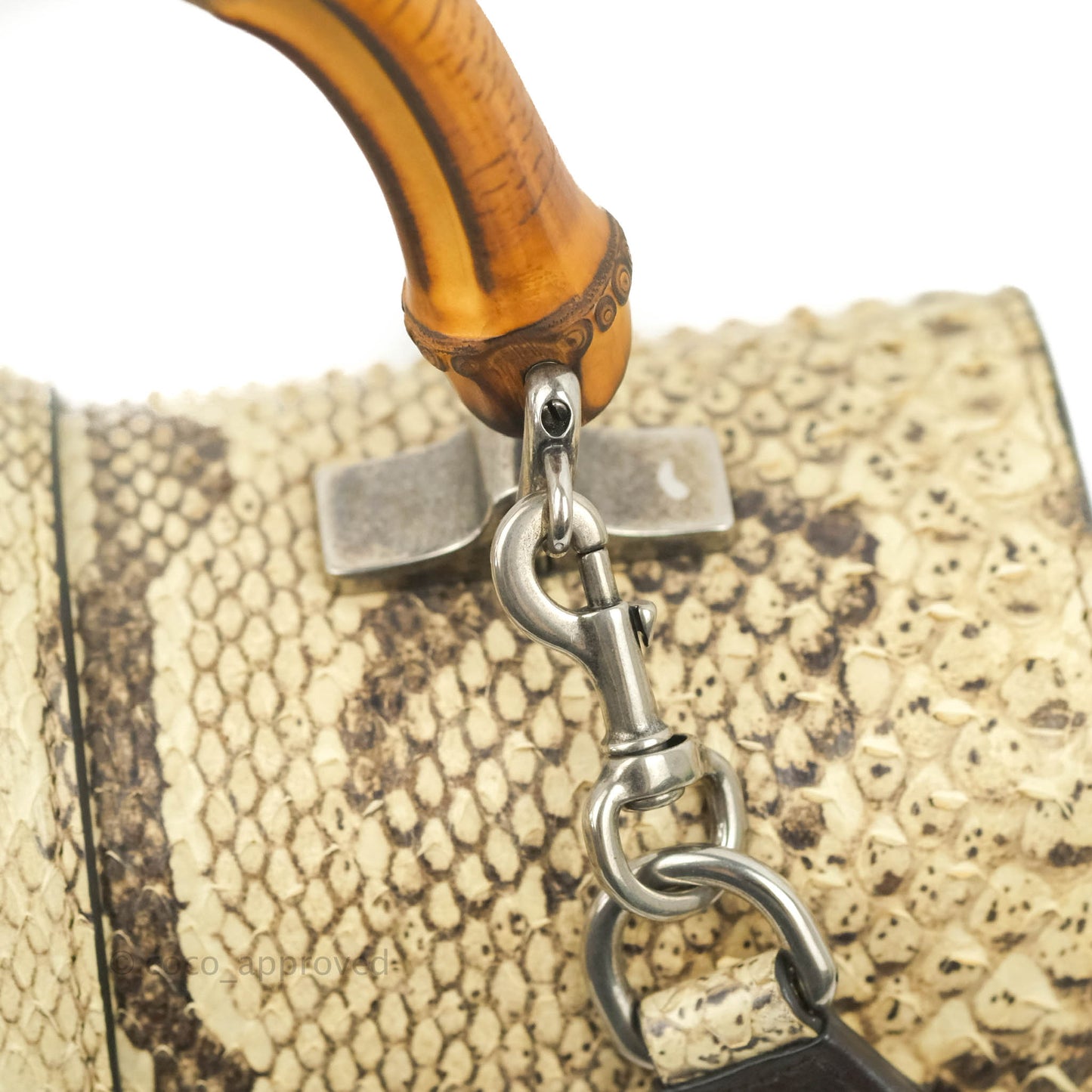 Gucci Dionysus Bamboo Top Handle Bag Embroidered Python Medium