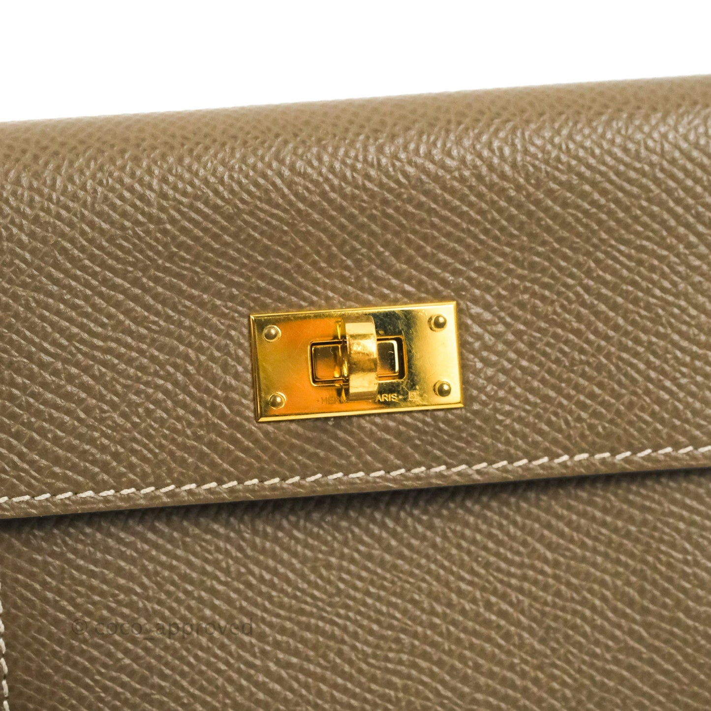 Hermès Kelly Pocket Compact Wallet Epsom Etoupe Gold Hardware