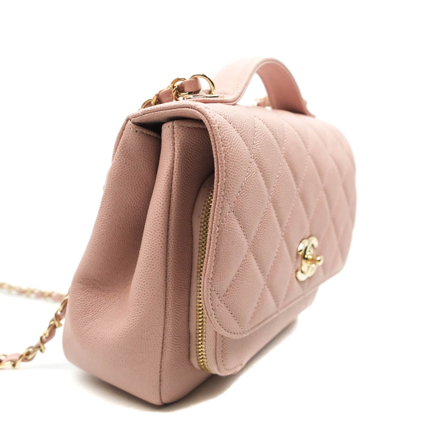 Chanel Quilted Medium Business Affinity Flap Pink Caviar Gold Hardware