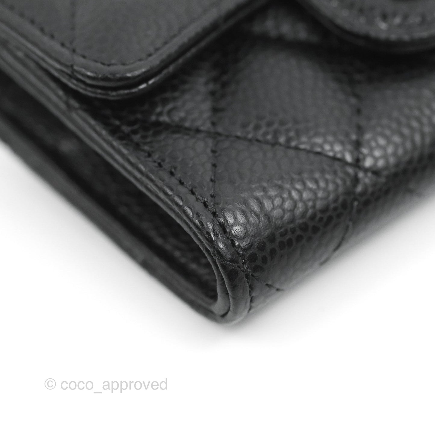 Chanel Classic Flap Card Holder Black Caviar Silver Hardware