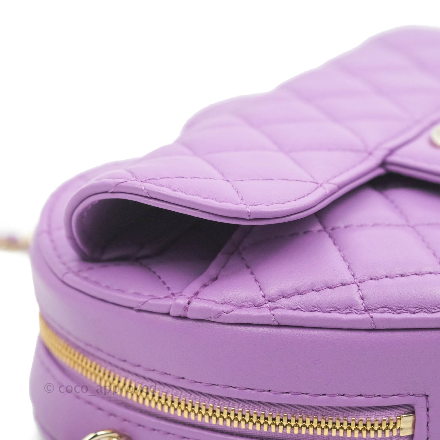 Chanel Large Heart Bag Purple Lambskin Gold Hardware 22S