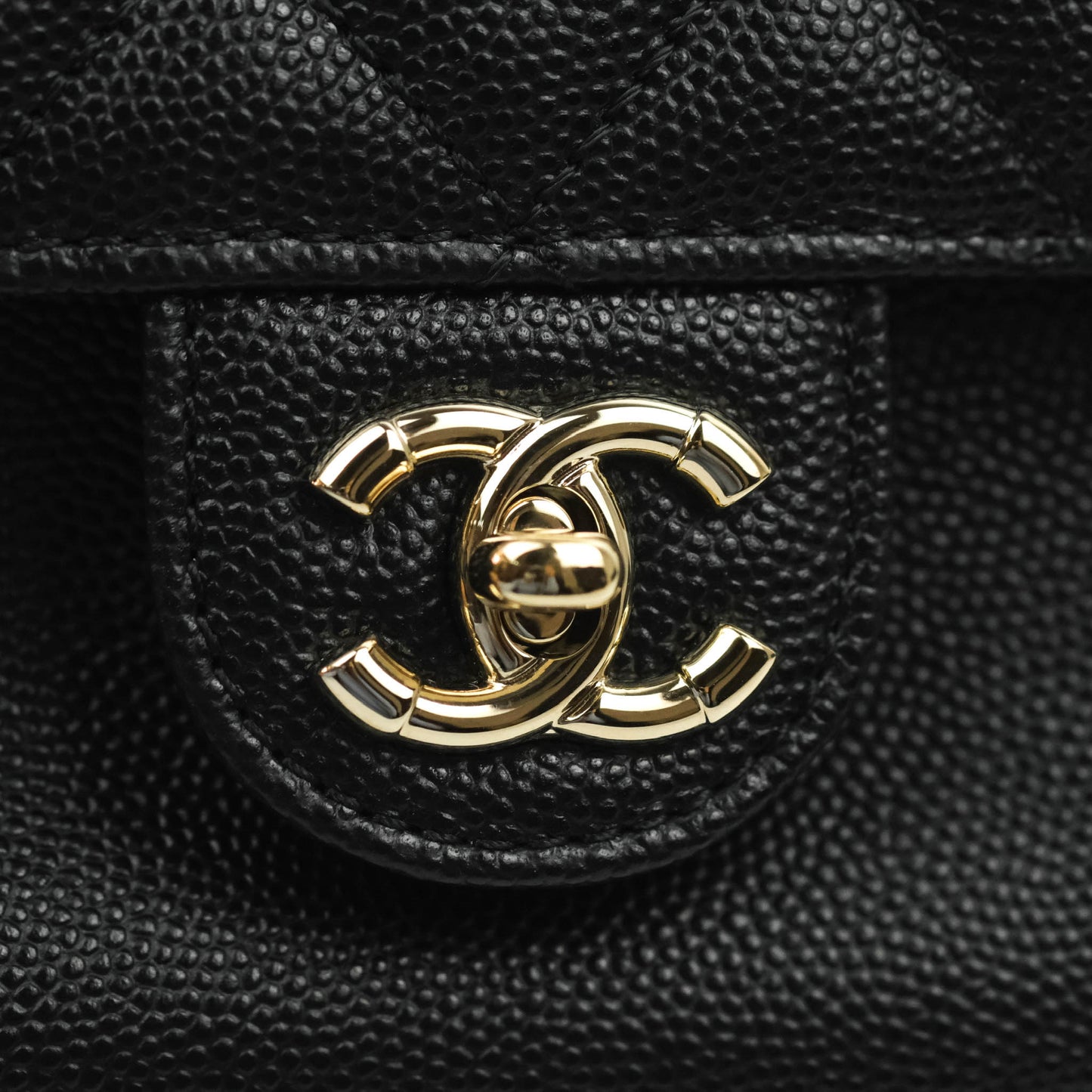 Chanel Quilted Small CC Day Backpack Black Caviar Gold Hardware