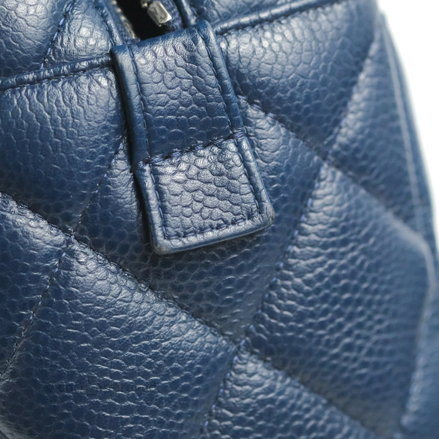 Chanel Quilted Large Classic Camera Bag Navy Caviar Silver Hardware