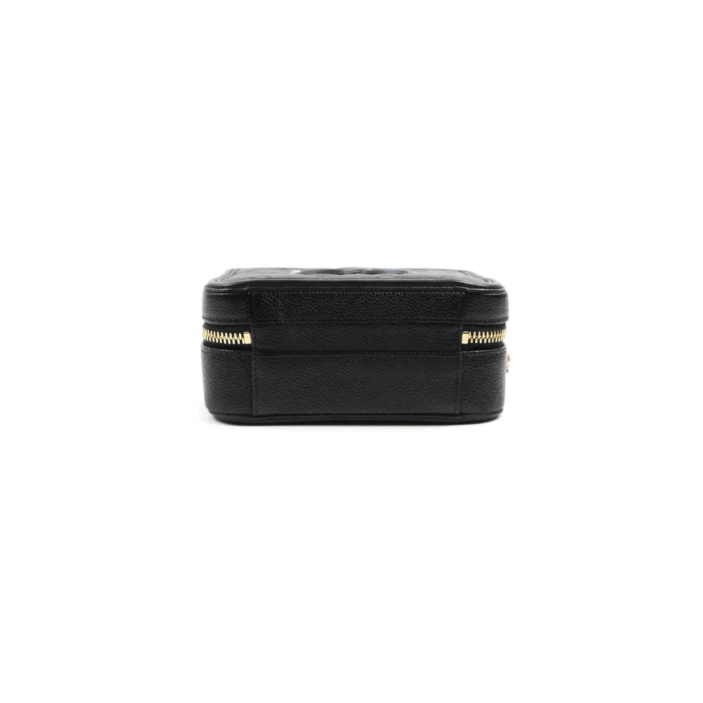 Chanel Quilted Small CC Filigree Vanity Case Black Caviar