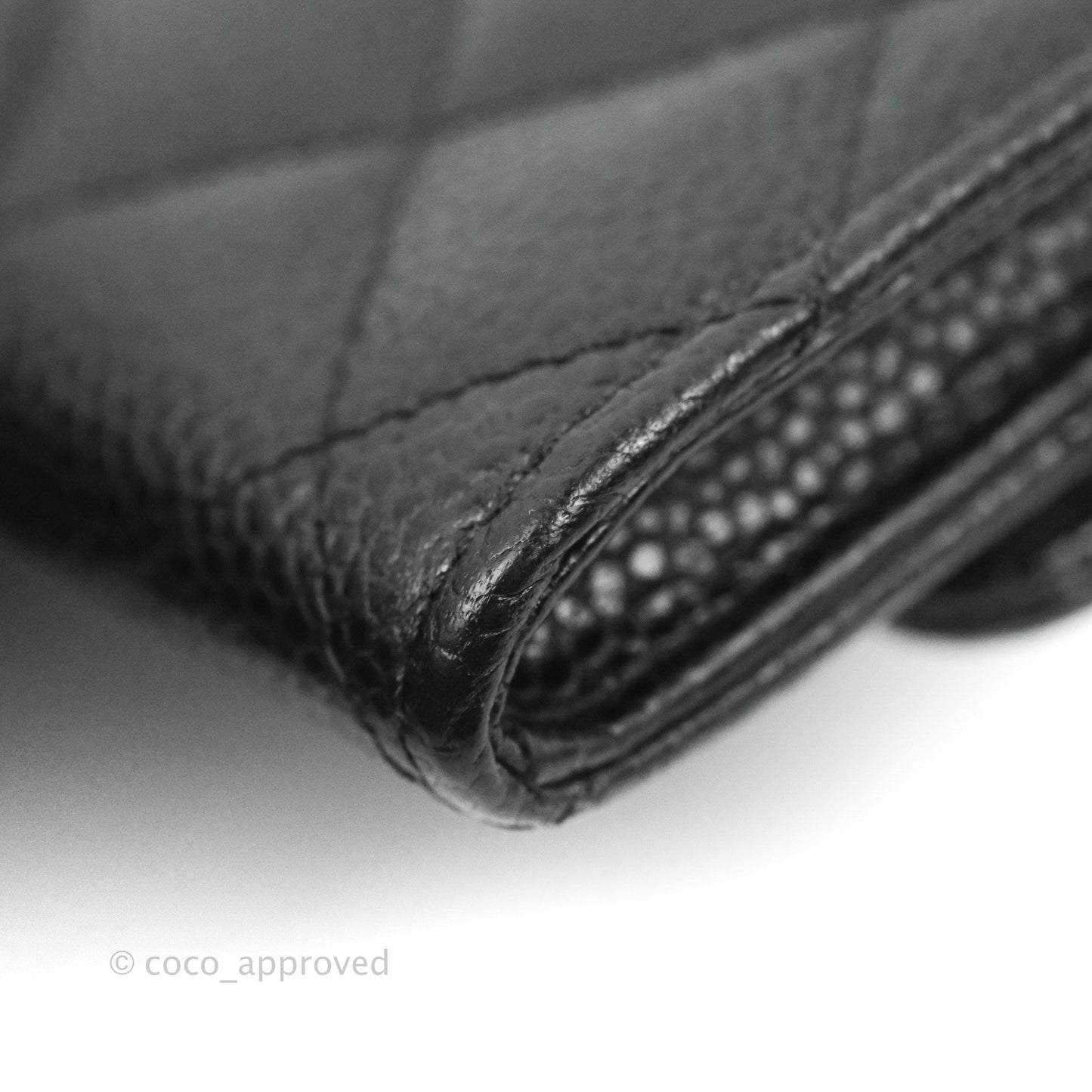 Chanel Quilted Flap Card Holder Black Caviar Gold Hardware