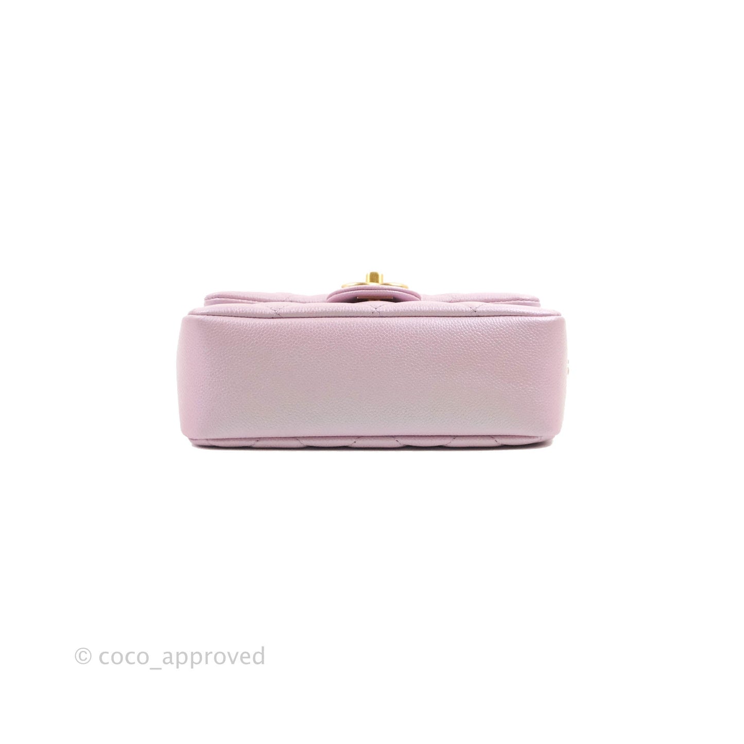 Chanel Quilted My Perfect Mini Iridescent Pink Caviar Aged Gold Hardware 21K