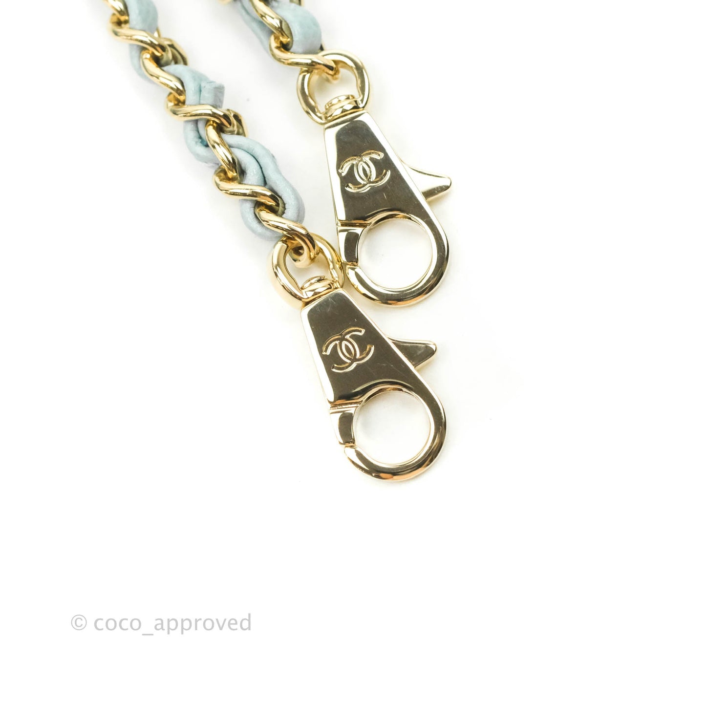 Chanel Small Coco Handle Quilted Light Blue Caviar Gold Hardware