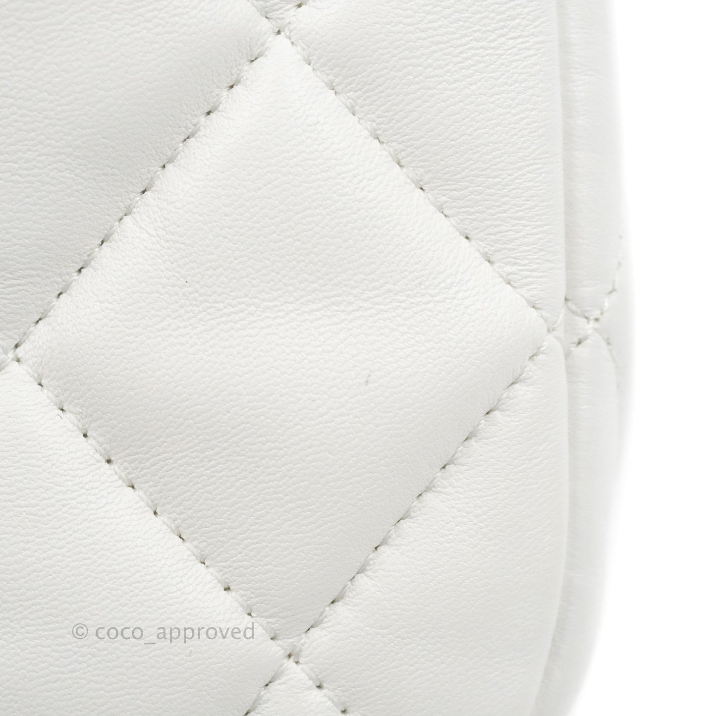 Chanel Small Flap Bag White Lambskin Aged Gold and Lacquered Metal 22S