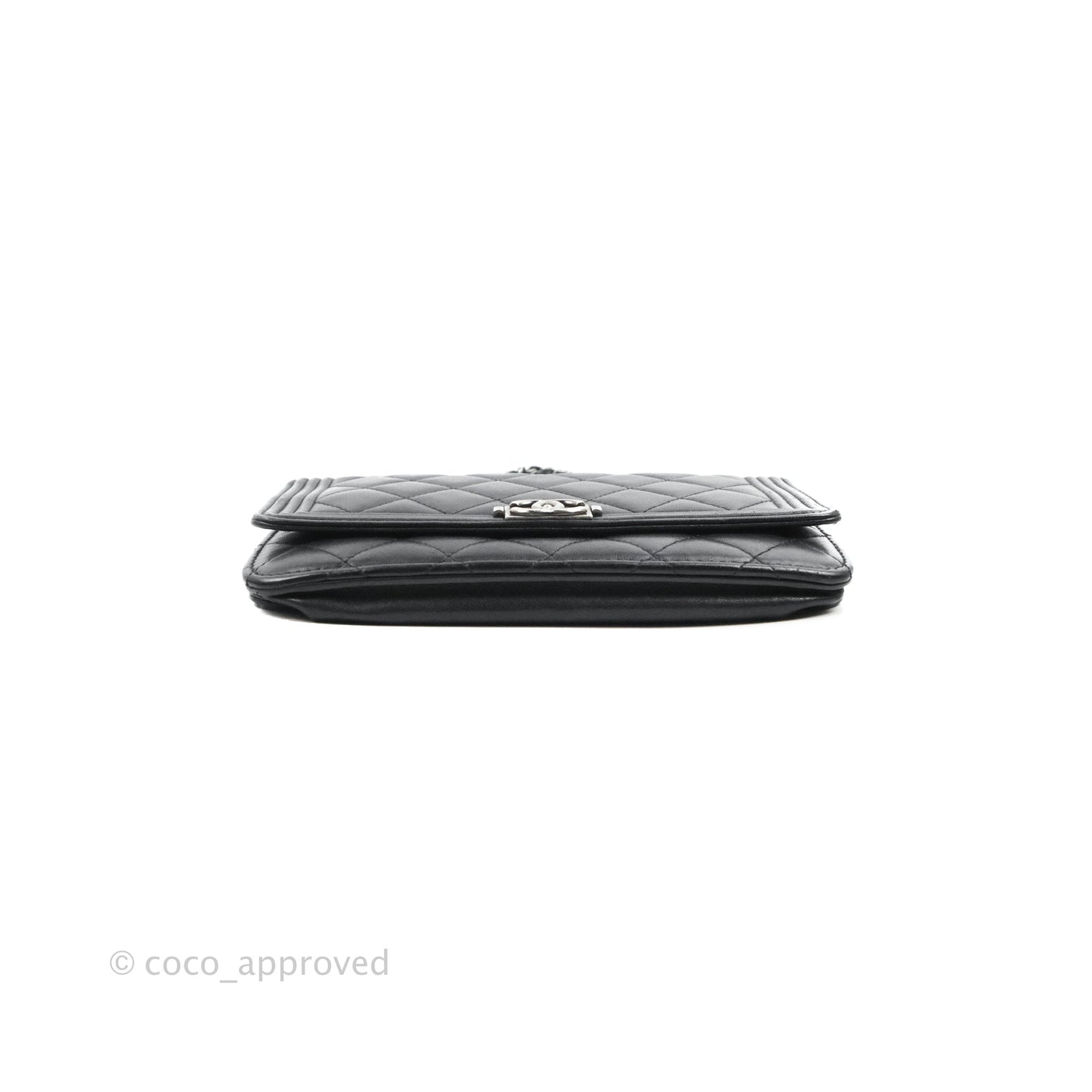 Chanel Boy Wallet on Chain WOC Black Lambskin Ruthenium Hardware