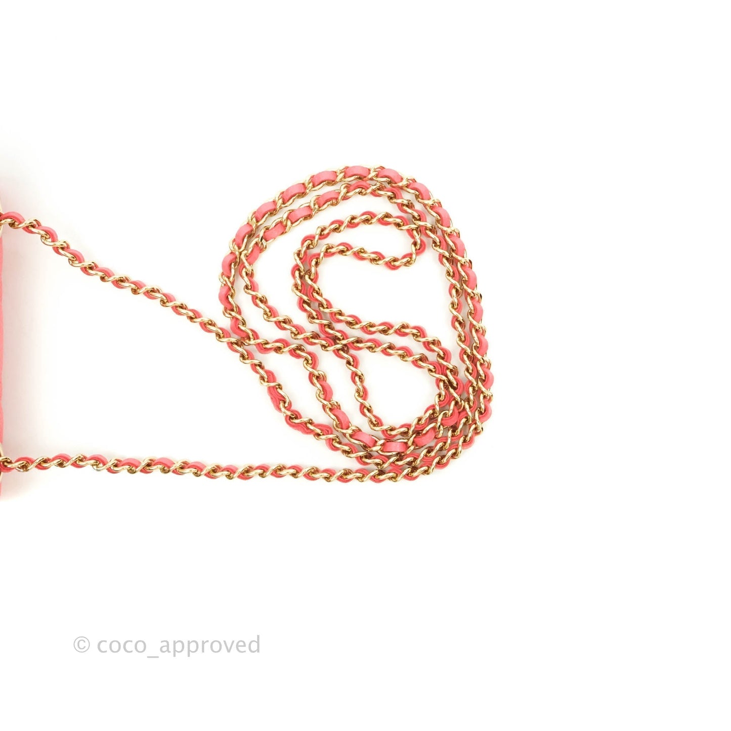 Chanel Golden Class Phone Holder With Chain Pink Caviar Gold Hardware