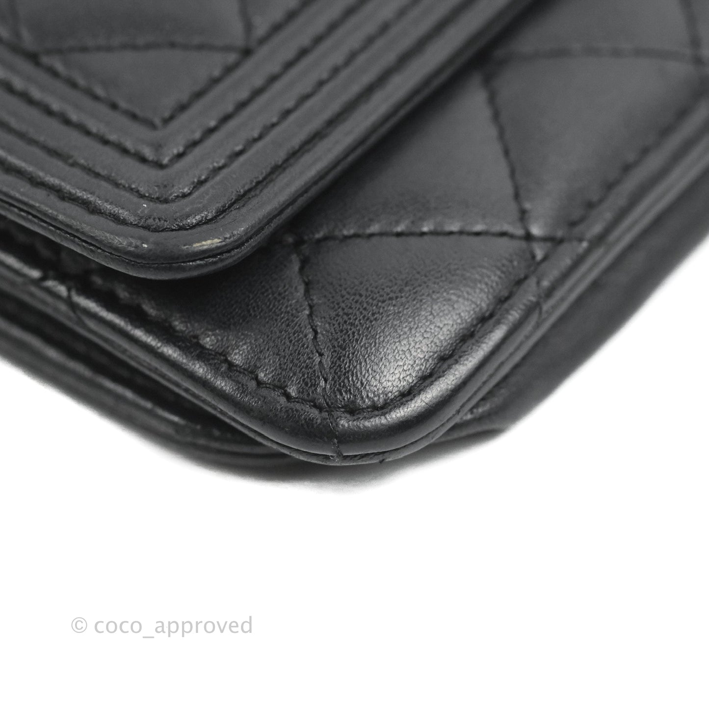 Chanel Boy Wallet on Chain WOC Black Lambskin Ruthenium Hardware