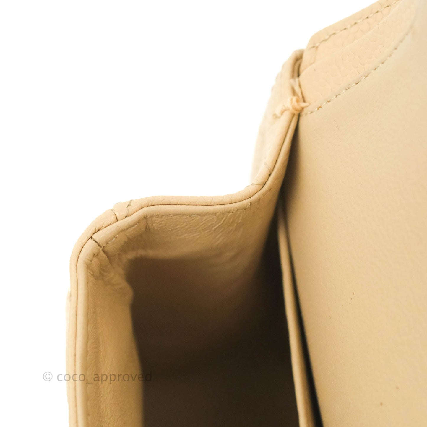 Chanel Classic M/L Medium Flap Quilted Beige Caviar Gold Hardware
