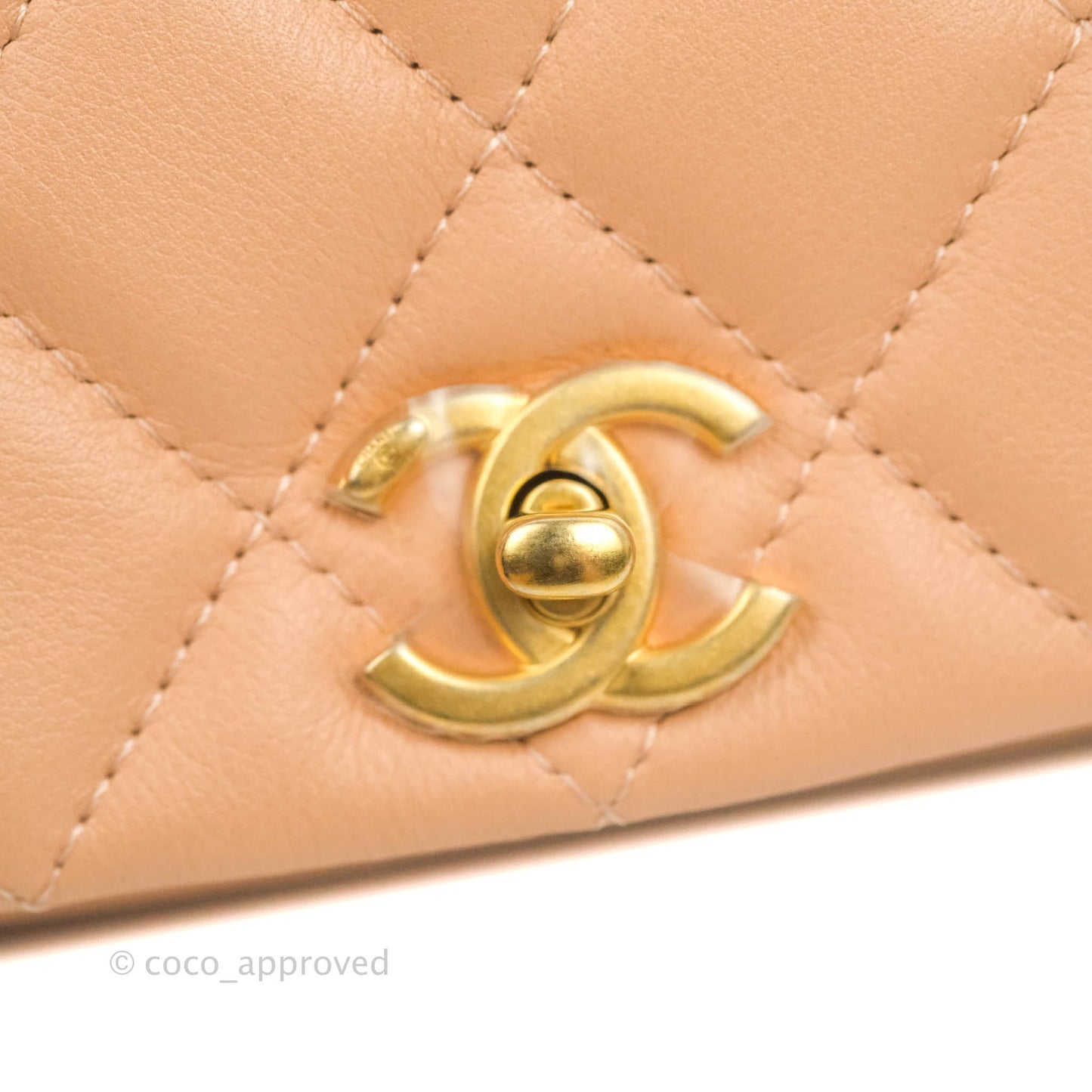 Chanel Clutch with Chain Beige Pink Calfskin Aged Gold Hardware