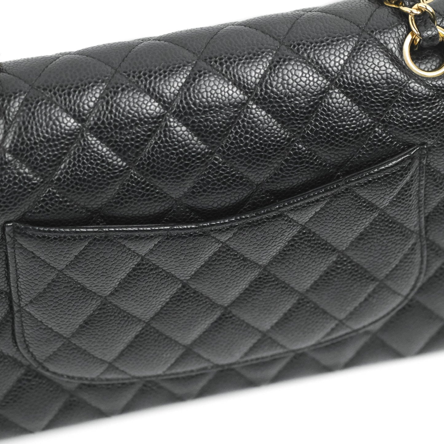 Chanel Classic Medium M/L Flap Black Caviar 24K Gold Hardware