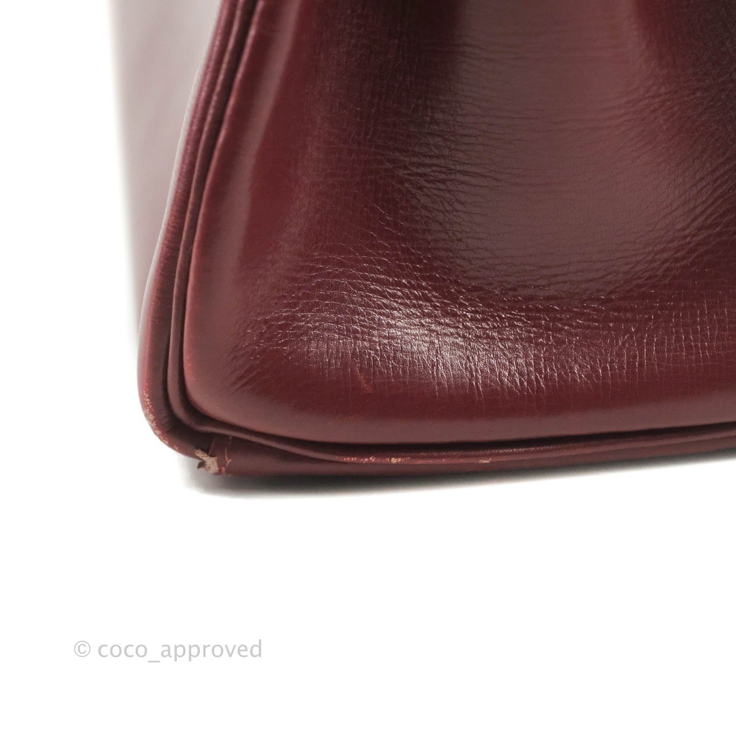 Hermès Vintage Kelly Retourne 32 Dark Red Gold Hardware