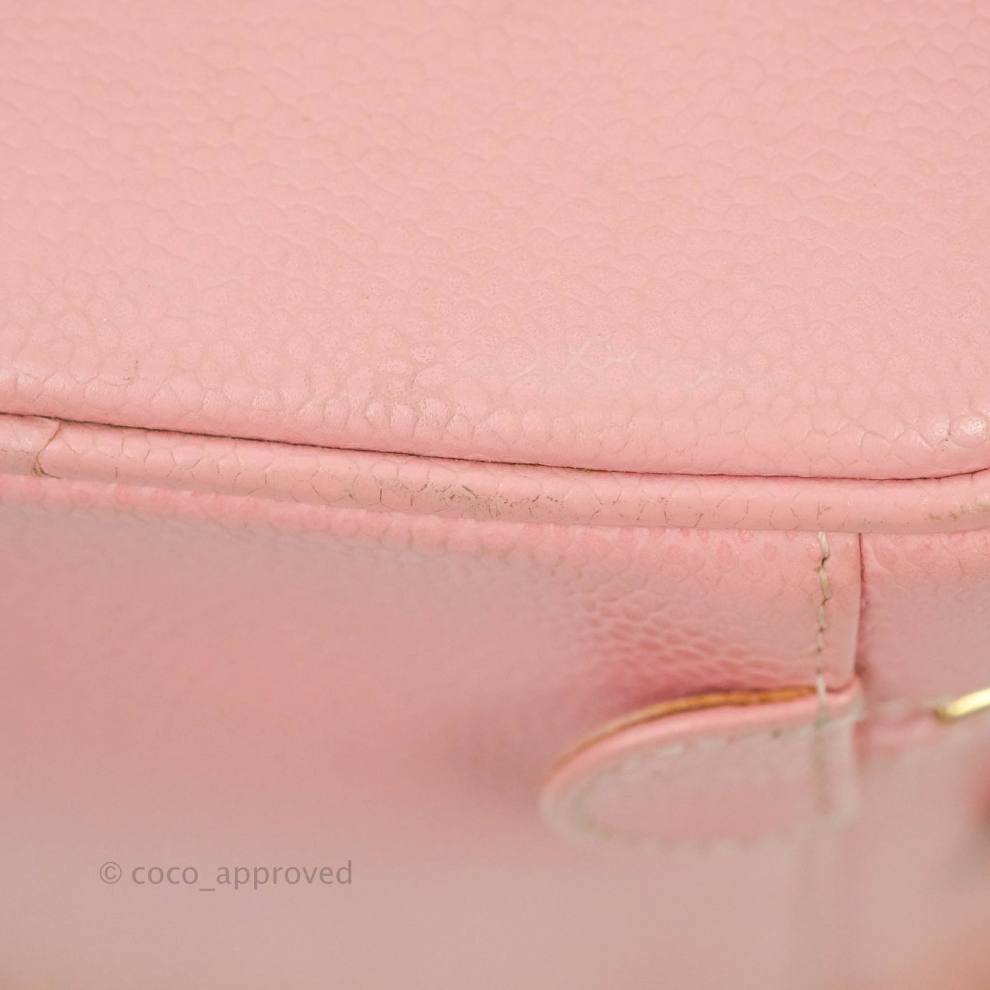 Chanel Vintage Vanity Case Pink Caviar Gold Hardware