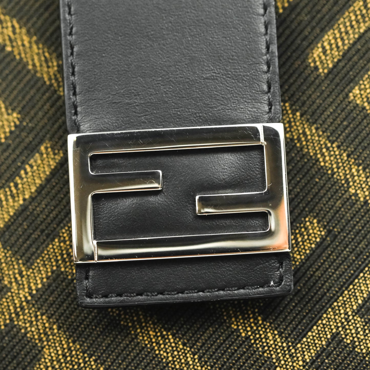 Fendi Baguette FF Brown Fabric Phone Bag