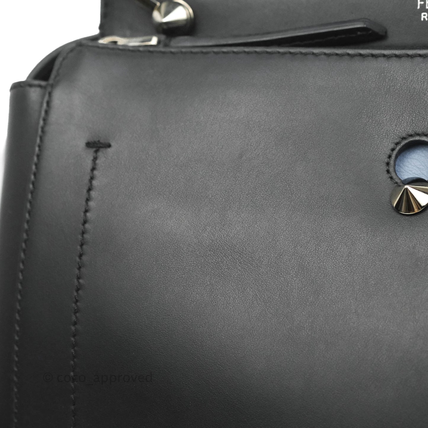 Fendi DotCom Satchel Bag Black Royal Blue Calfskin