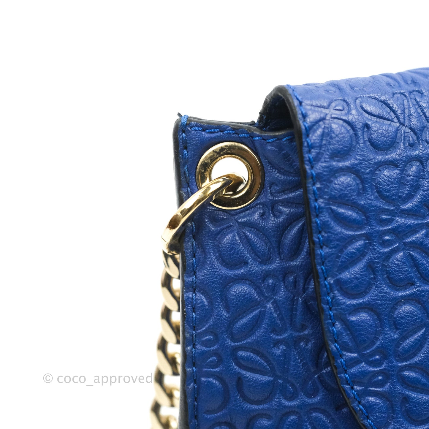 Loewe Avenue Chain Bag Anagram Blue