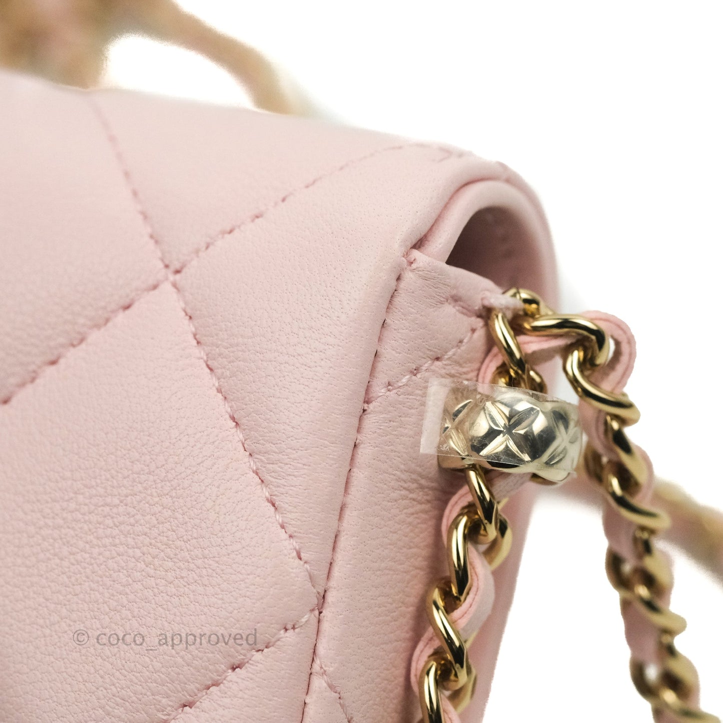 Chanel Mini Clutch With Chain Pink Lambskin Gold Hardware