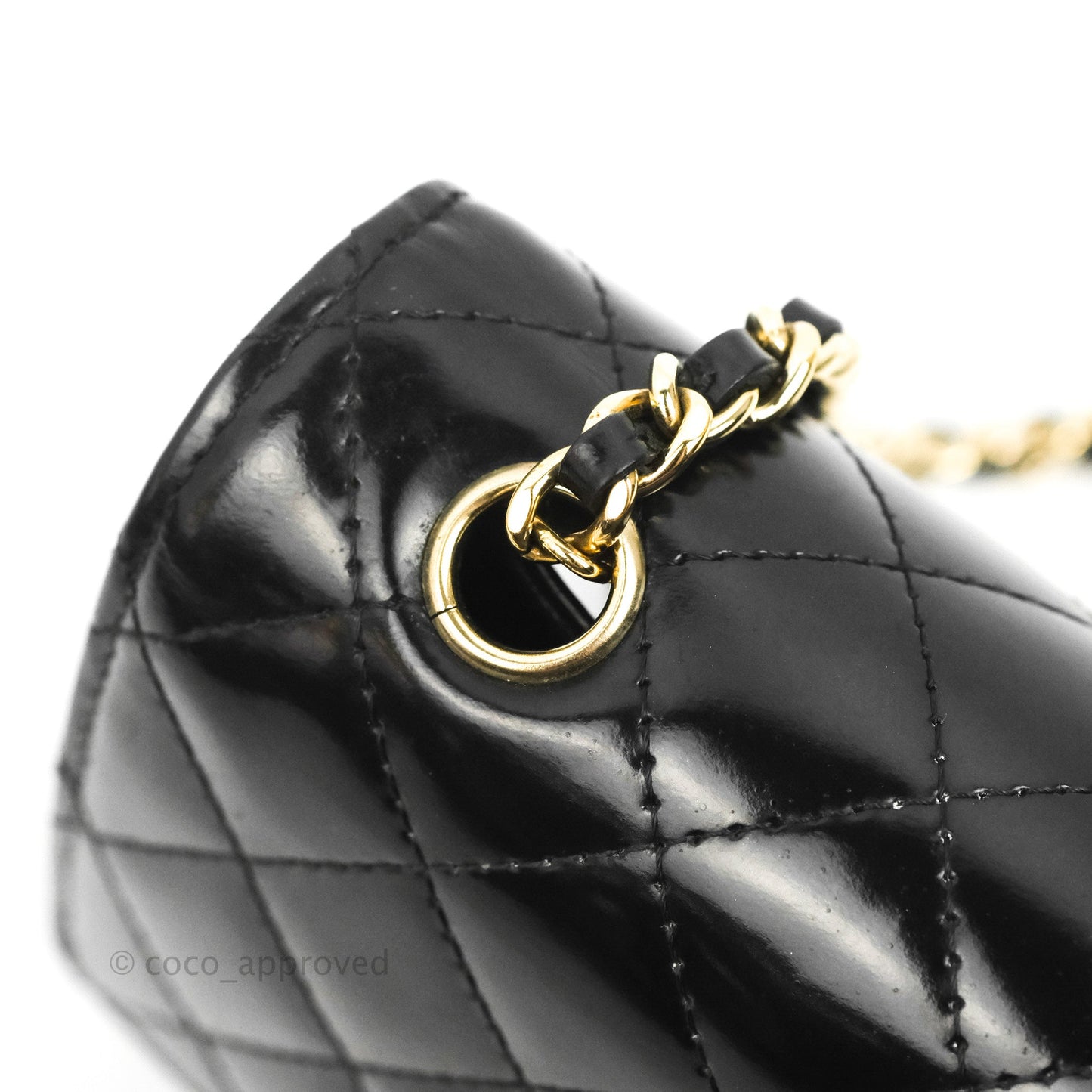 Chanel Mini Flap Clutch with Chain Black Gold Hardware