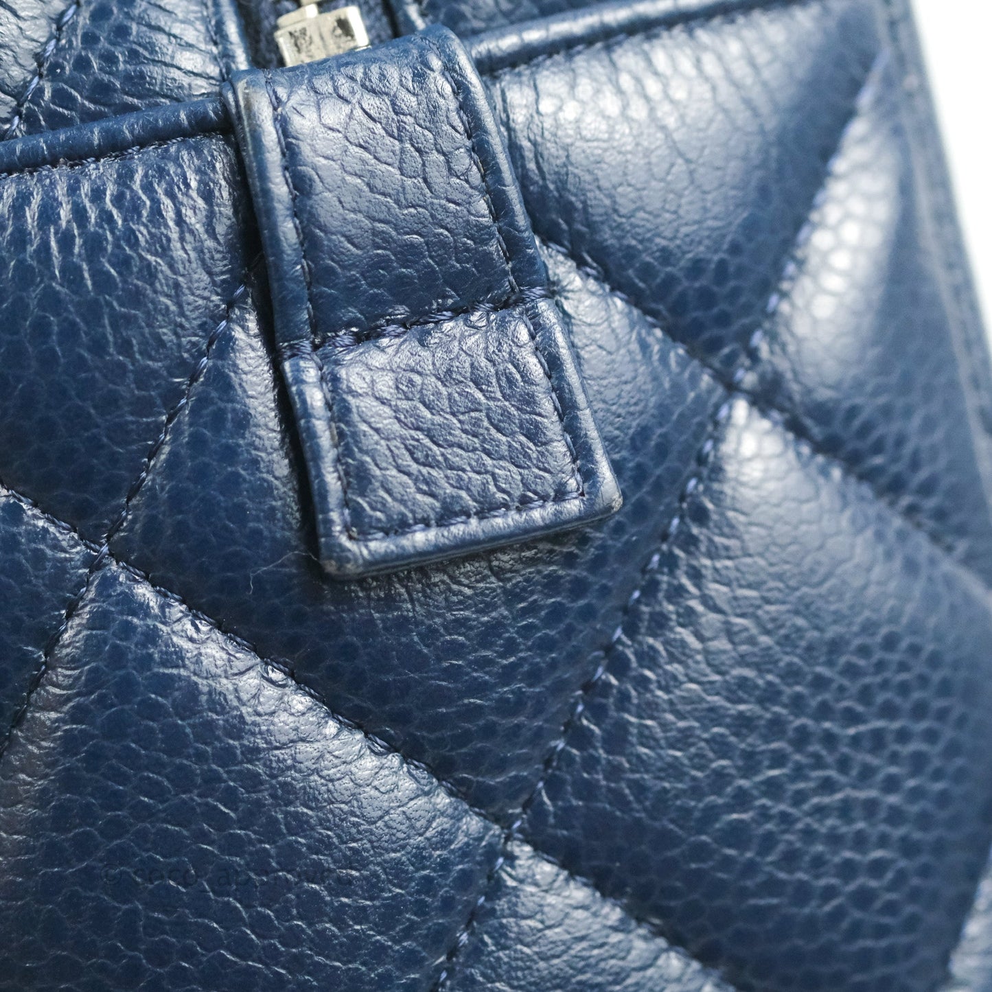 Chanel Quilted Large Classic Camera Bag Navy Caviar Silver Hardware