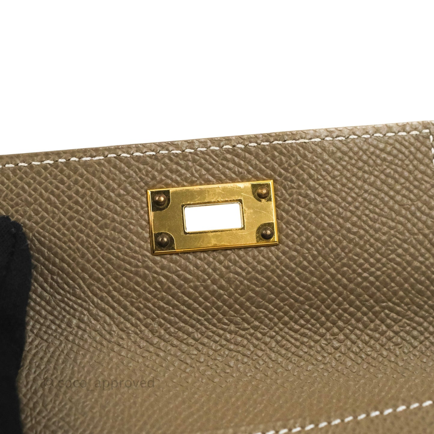 Hermès Kelly Pocket Compact Wallet Epsom Etoupe Gold Hardware