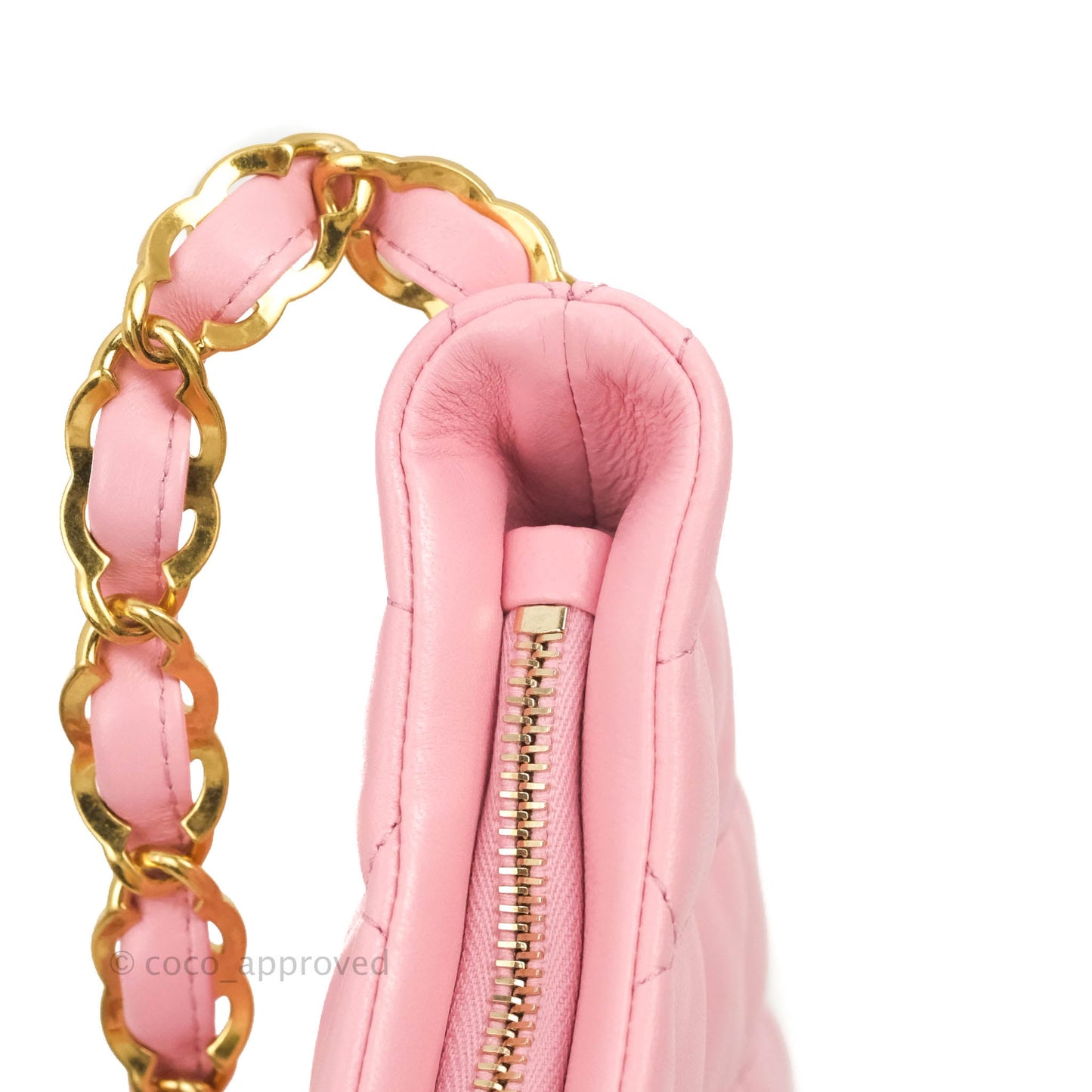 Chanel Quilted CC Chain Hobo Bag Pink Lambskin Aged Gold Hardware