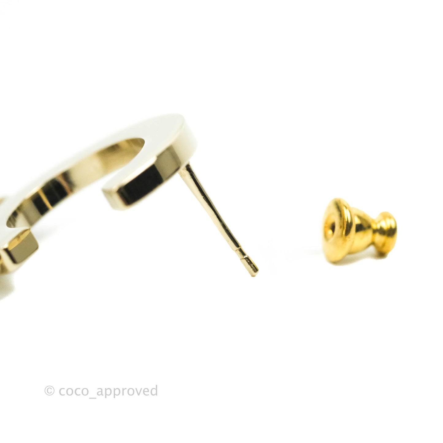 Chanel Large Gold Letter Runway Earrings