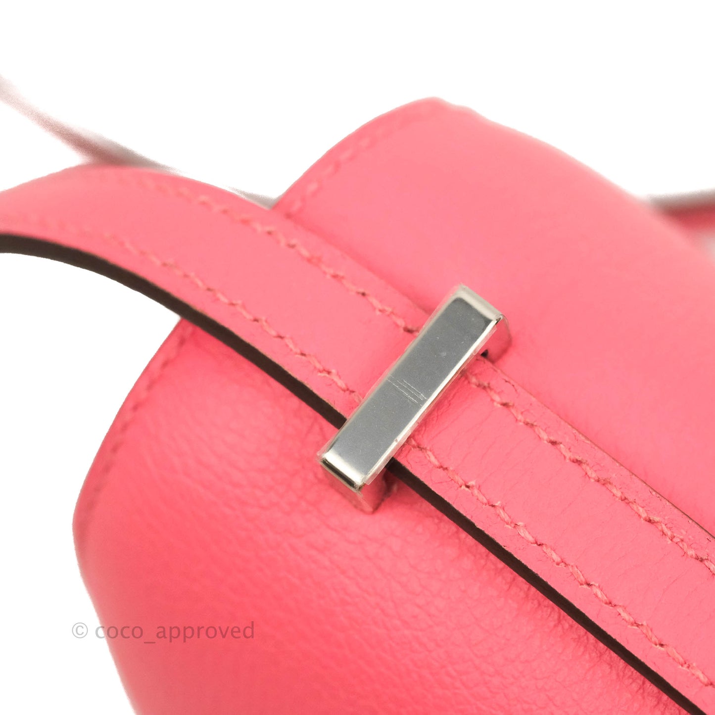 Hermès Constance Mini 18cm Rose Azalee Evercolor Palladium Hardware