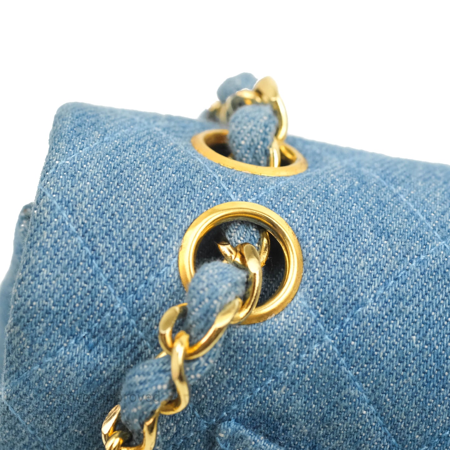 Chanel Vintage Classic Small S/M Flap Denim 24K Gold Hardware