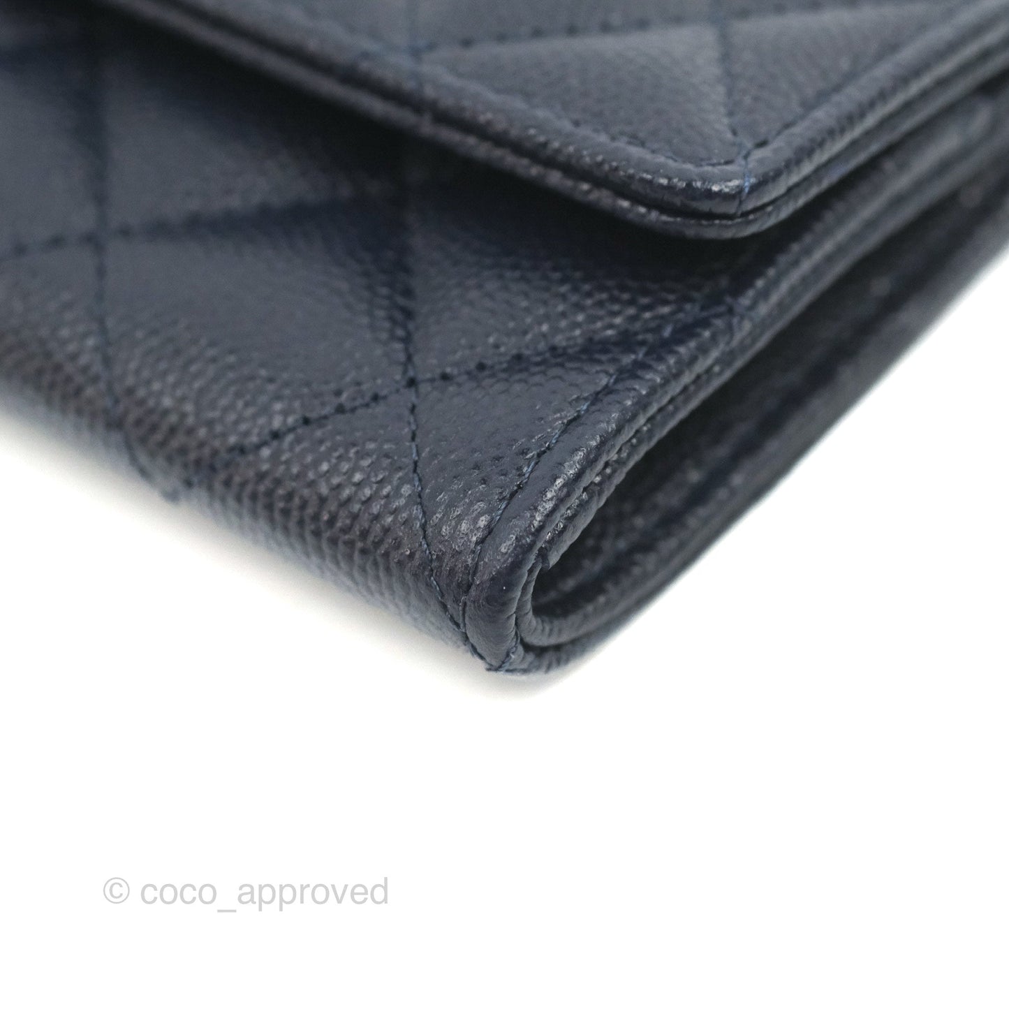 Chanel Quilted Flap Card Holder Navy Caviar