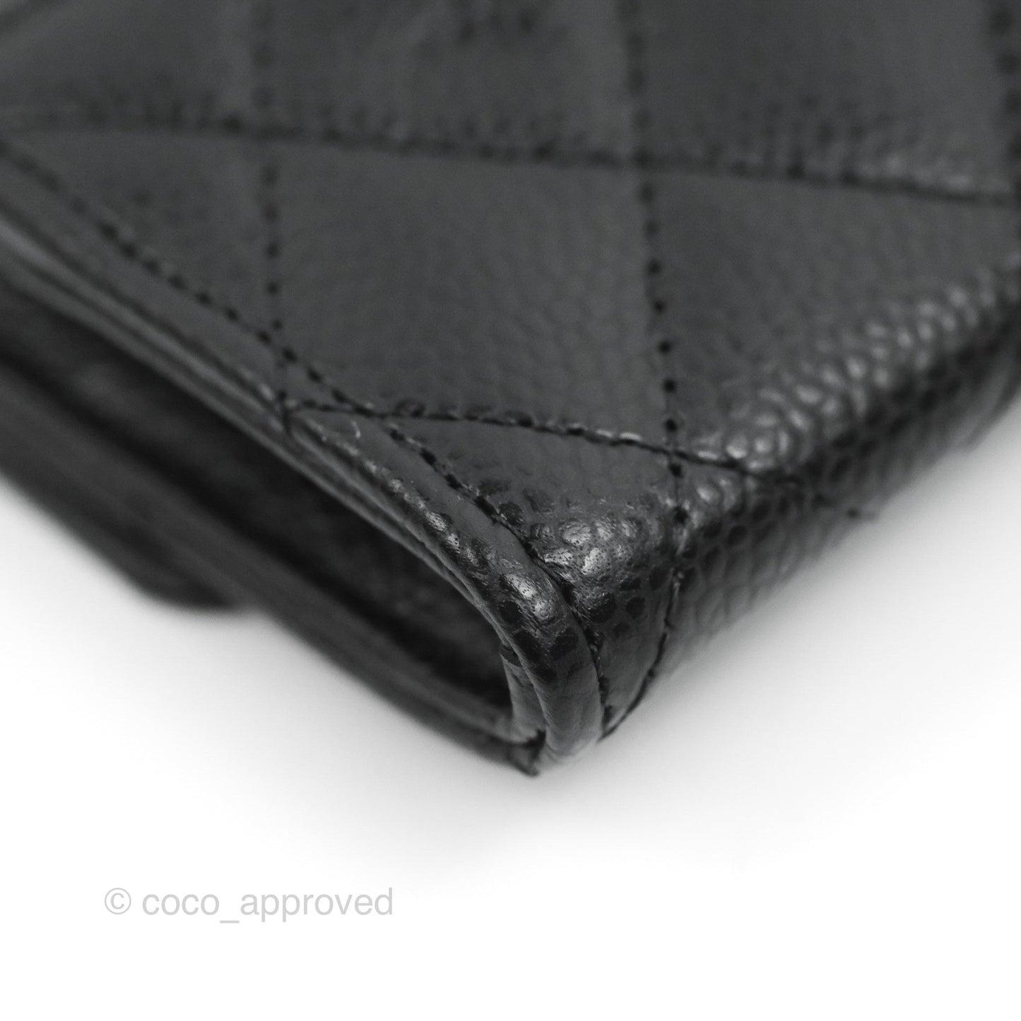 Chanel Classic Flap Card Holder Black Caviar Silver Hardware