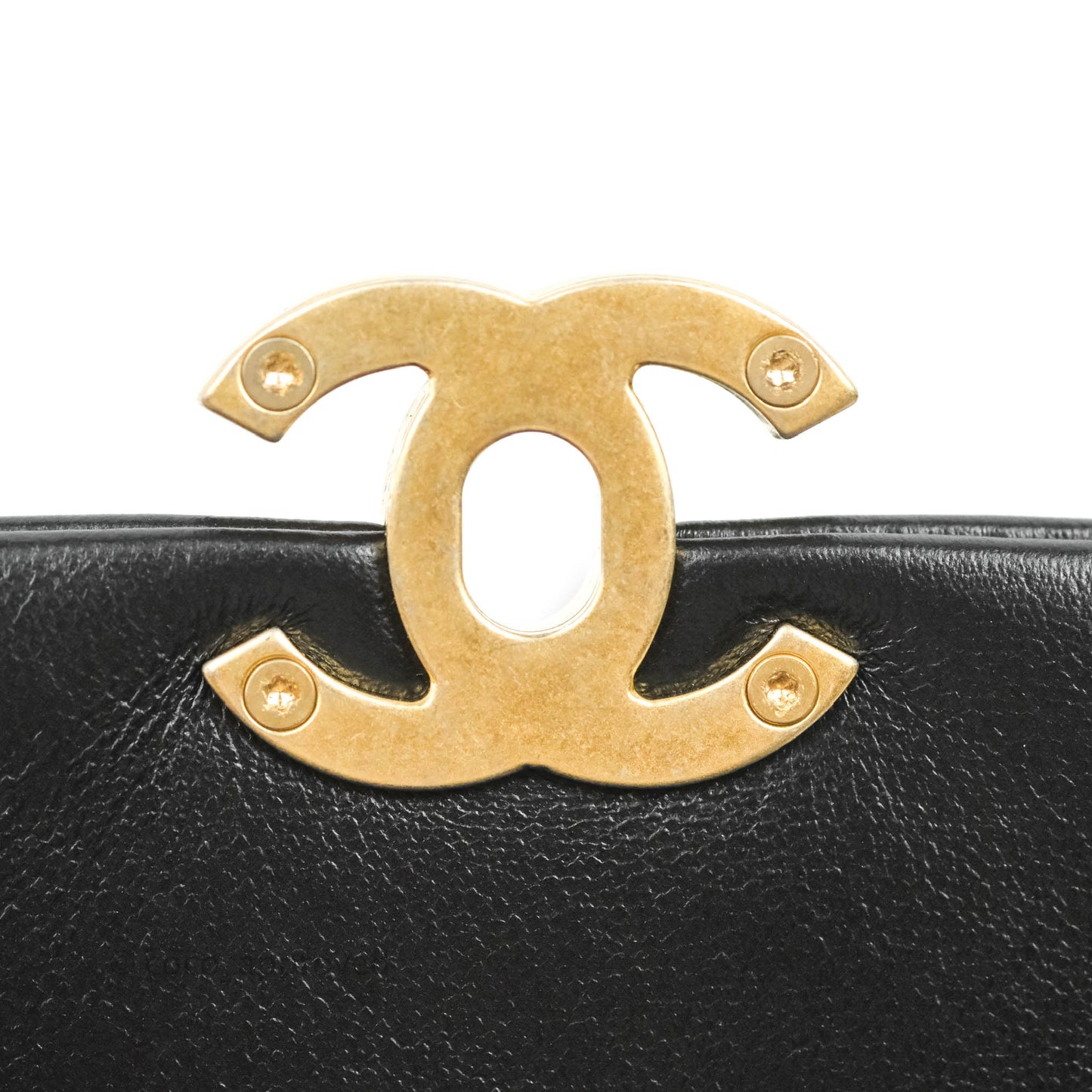 Chanel Small Flap Bag Black Lambskin Gold and Lacquered Metal 22S