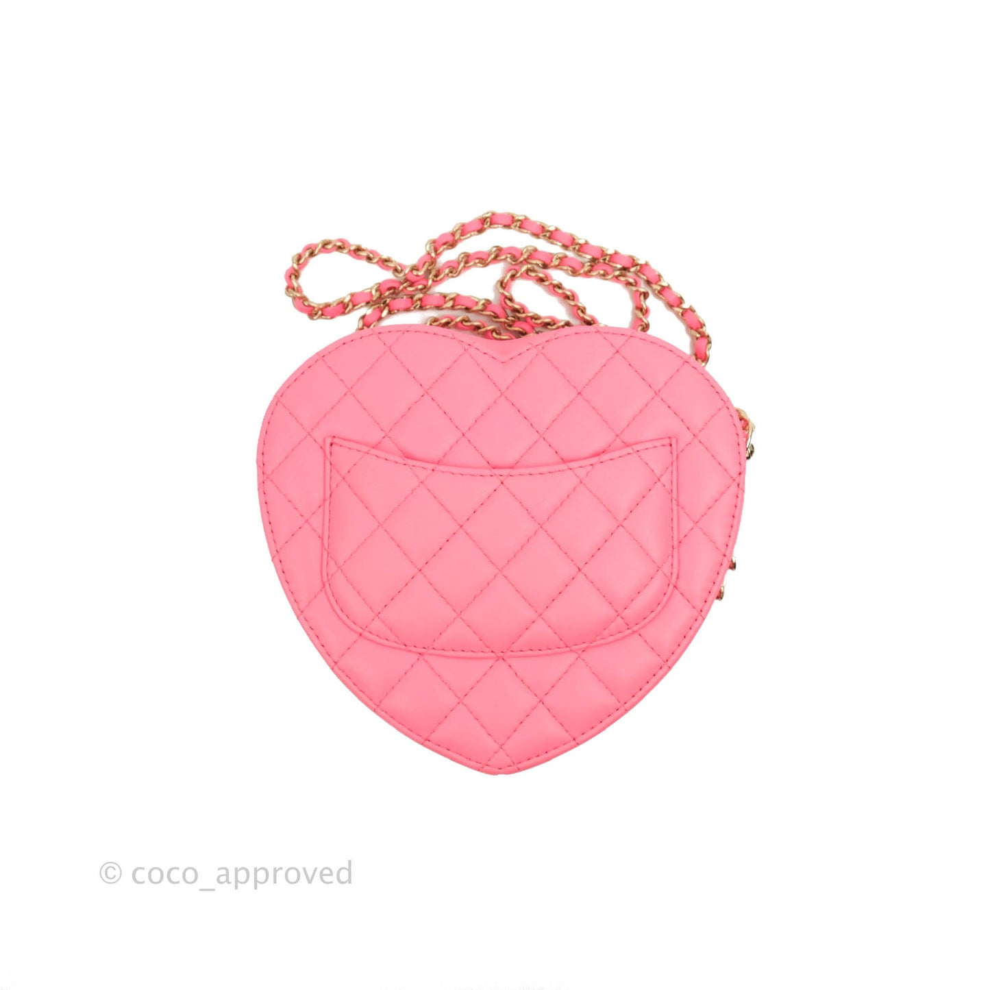 Chanel Large Heart Bag Pink Lambskin Gold Hardware 22S